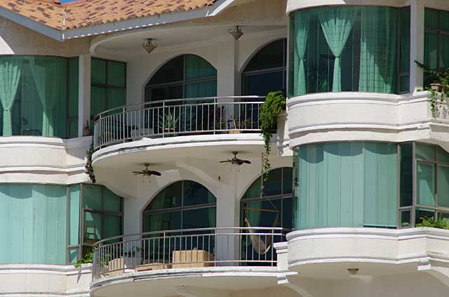 Example of modern balconies at a new city building