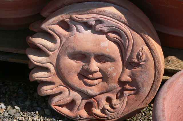 This decorative moon and sun face is another great item that I found at a local Garden Shop