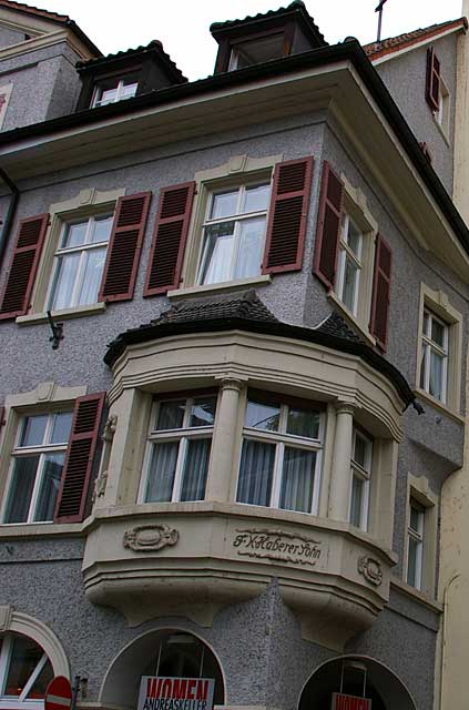 Photo of a traditional house with classic windows and great corner windows in the first floor - Erker as it is called in German